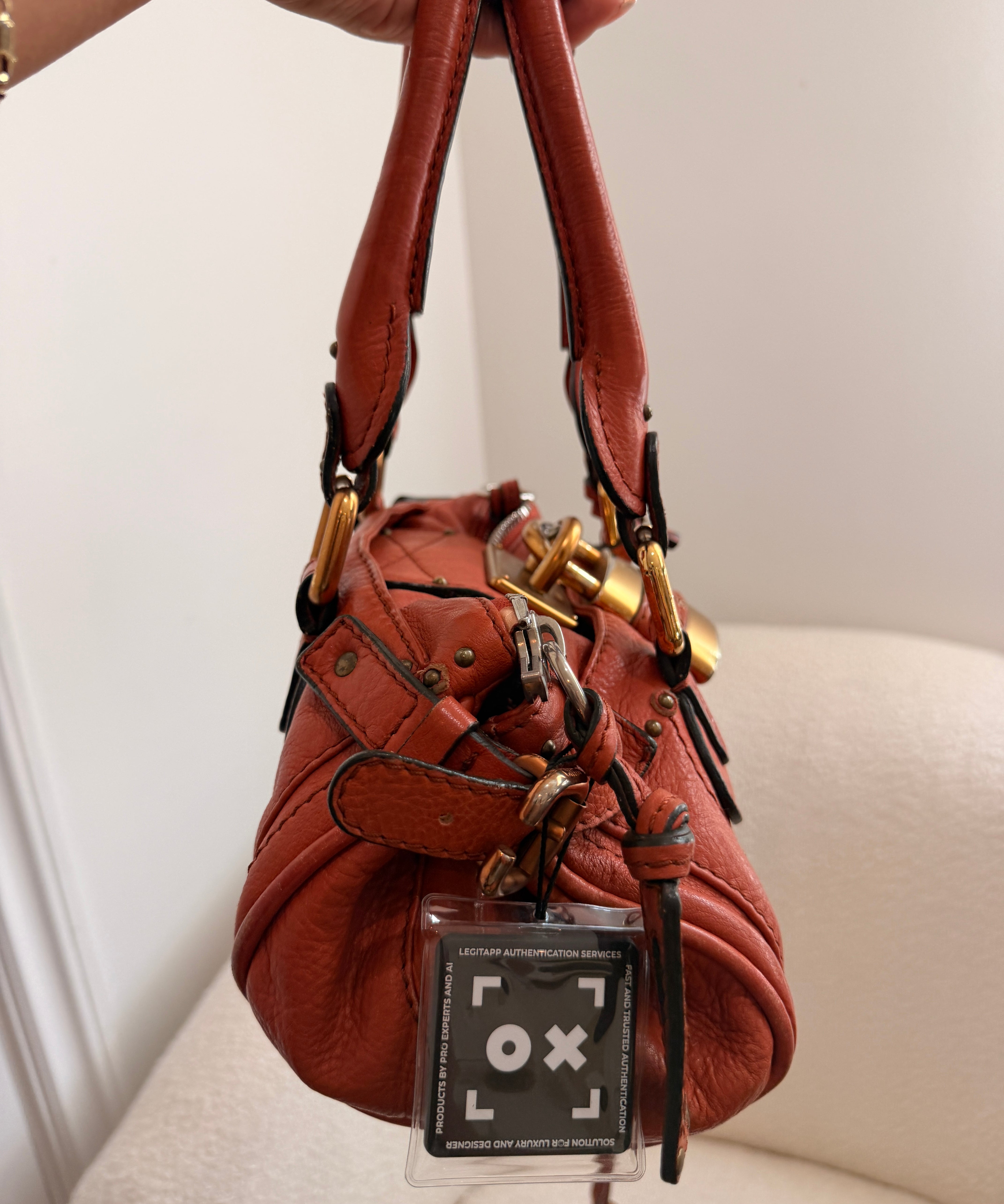 Chloe Mini Paddington Leather Burnt Orange Handbag