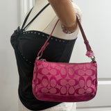 Rare Coach Pink Signature Demi Hamptons Bag