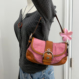 Rare Coach Pink Mini Soho with Brown Trim