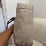 Champagne Coach Signature Tote Bag