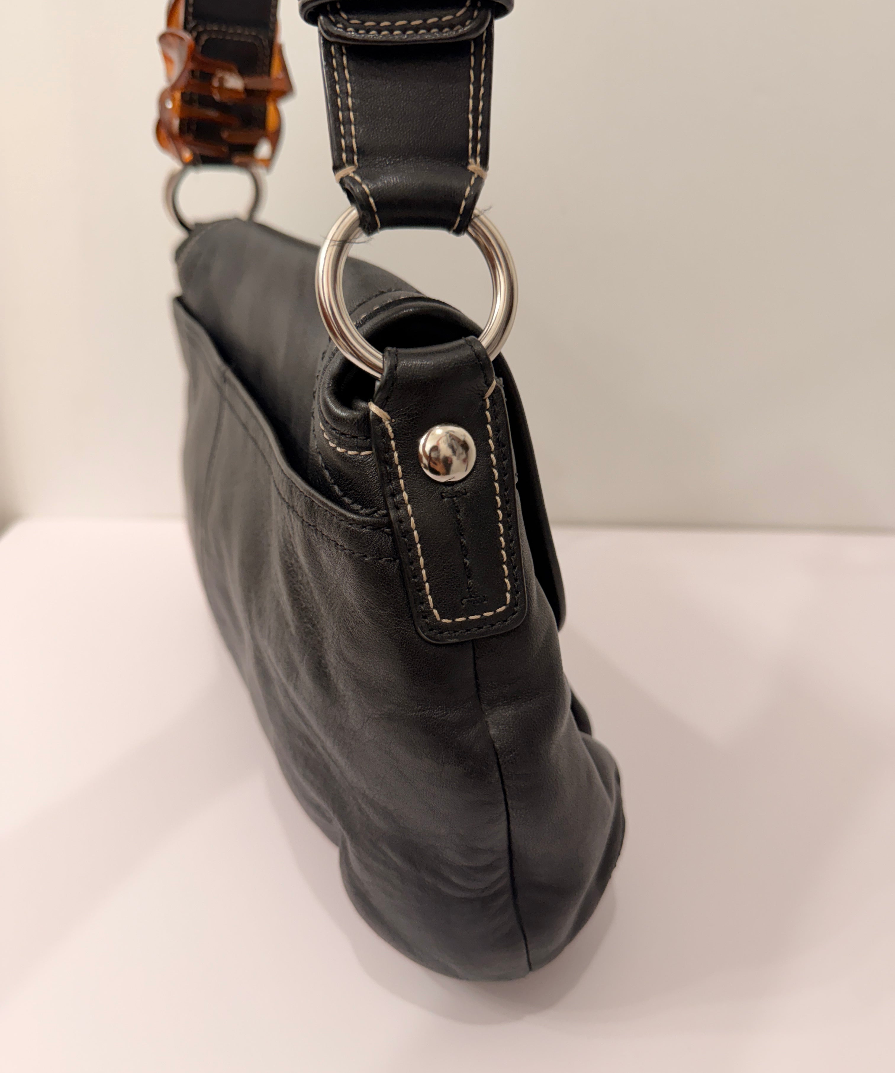 Coach Black Leather  Pleated Soho Bag
