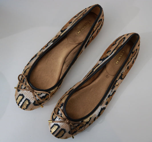 Coach Leopard Sequin Ballet Flats (Size 7.5)