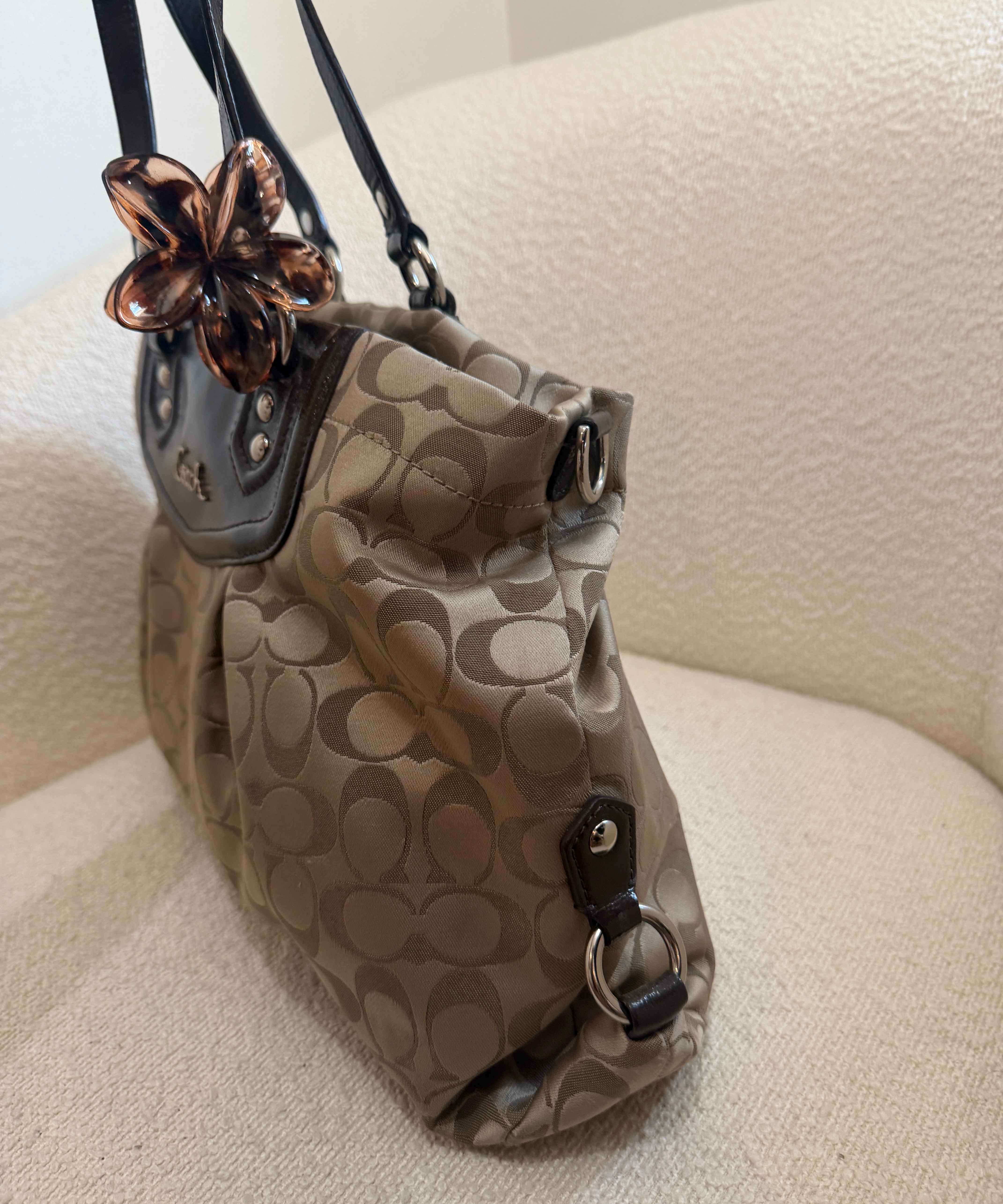 Coach Brown Signature Ashley Carry-All Bag
