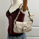 Coach White Canvas Mini Soho Bag