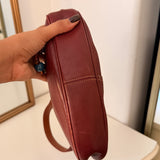 Coach Red Leather Hamptons Mini Hobo Bag