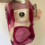 Coach Pink Optic Suede Gallery Tote Bag