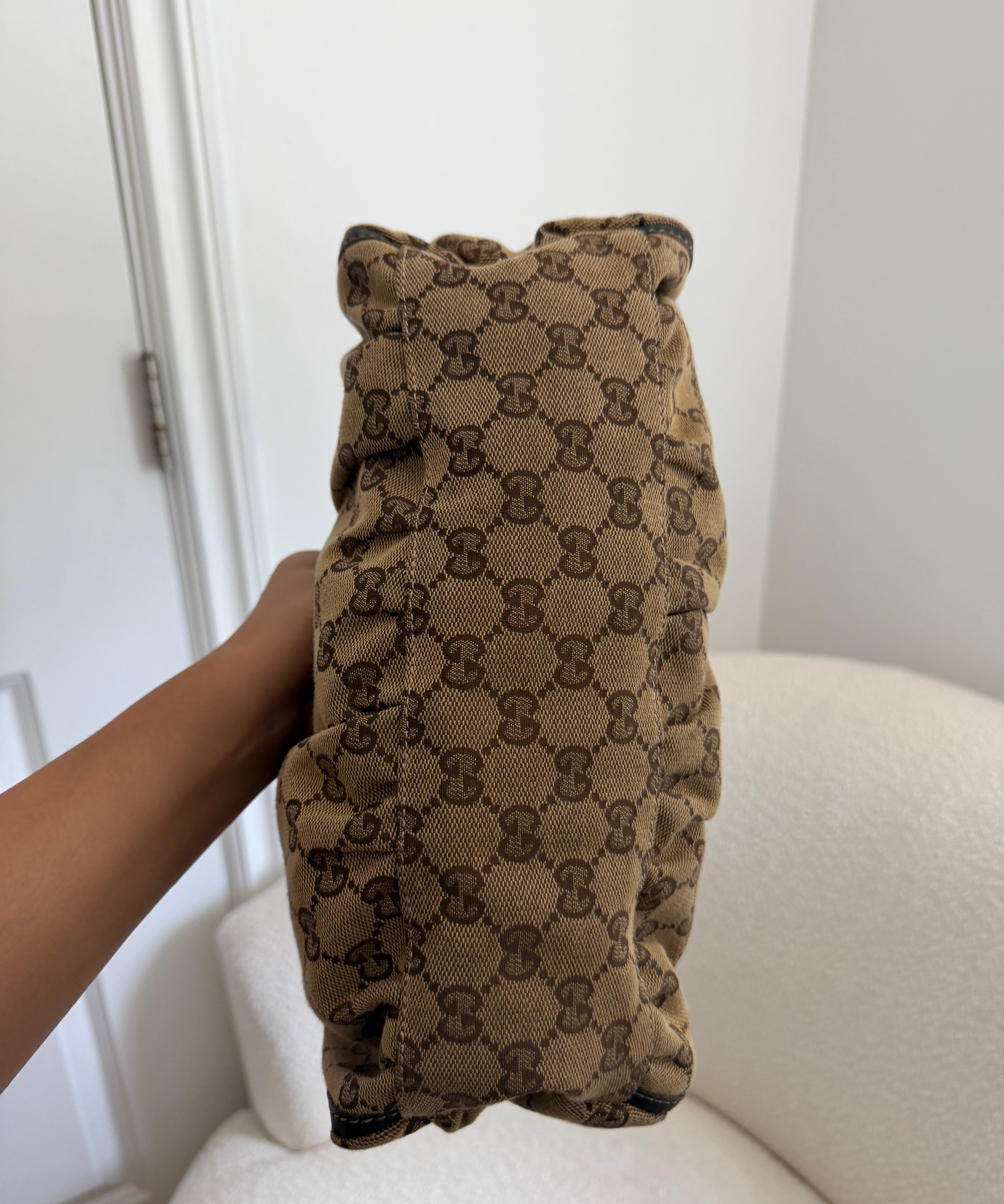 Brown Gucci Mini D-Ring Shoulder Bag