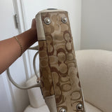 Coach Beige Signature Hamptons Carry-All Bag