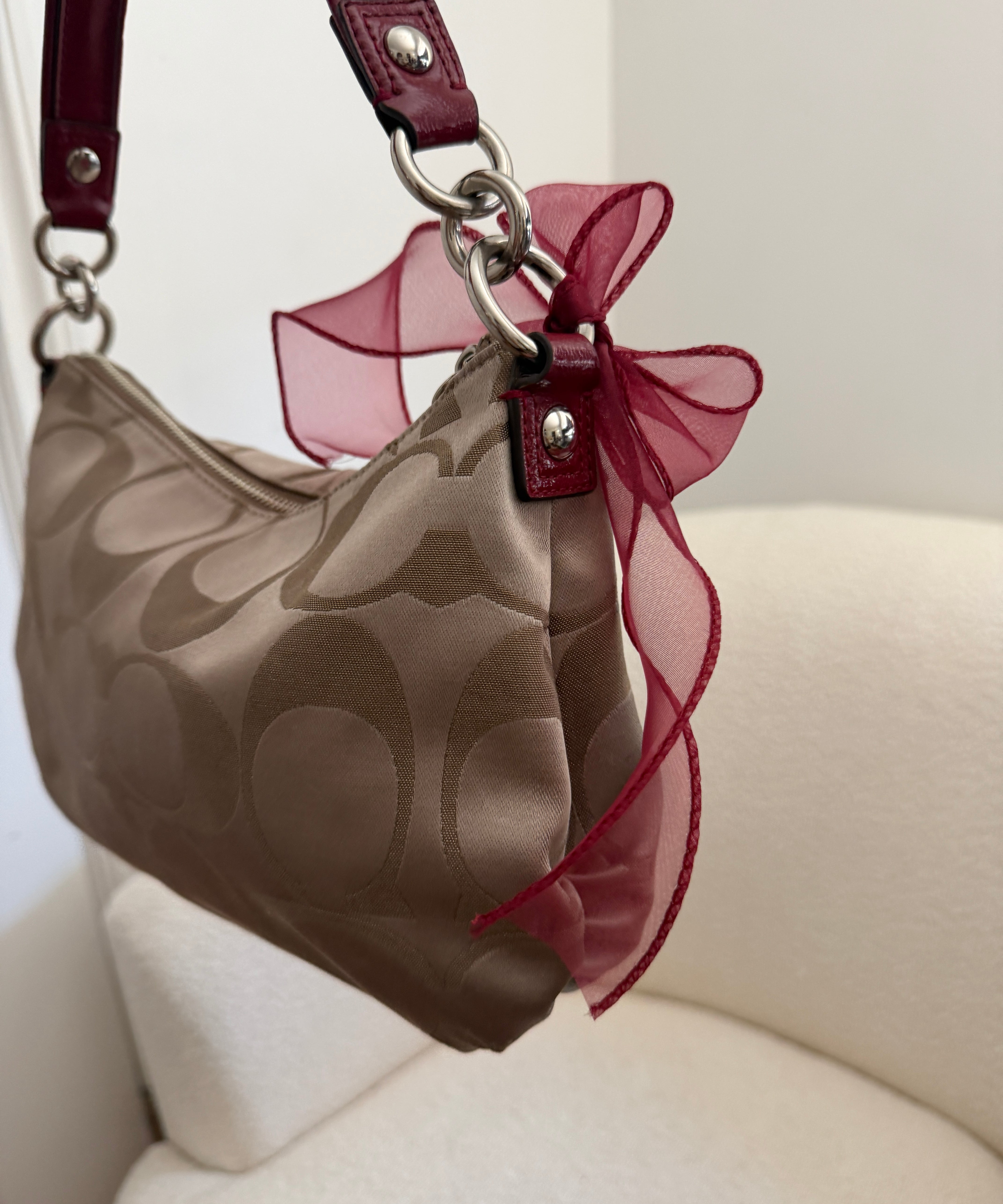 Coach Red Signature Poppy Shoulder Bag