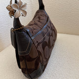 Coach Brown Signature Turnlock Ergo Flap Bag
