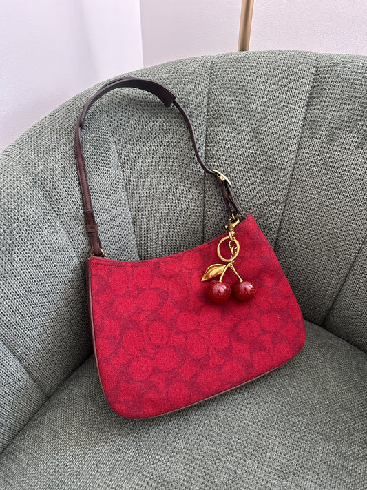 Coach Red Tweed Monogram Bag