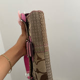 Pink Patchwork Snakeskin Coach Soho Demi Flap