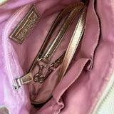 Rare Coach Madras Plaid Poppy Double Pocket Pushlock Bag