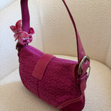 Rare Pink Suede Canvas Mini Soho Bag