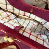 Coach Red Trim Canvas Ergo Kisslock Bag
