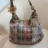 Rare Coach Poppy Multicolored Plaid Madras Bag