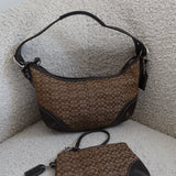 Coach Brown Signature Mini Hobo Bag Set