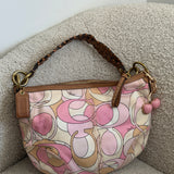 Coach Pink Optic Signature Hobo Shoulder Bag