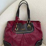 Coach Red Leather Ashley Carry-All Bag