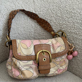 Rare Pink Optic Soho Double Pocket Shoulder Bag