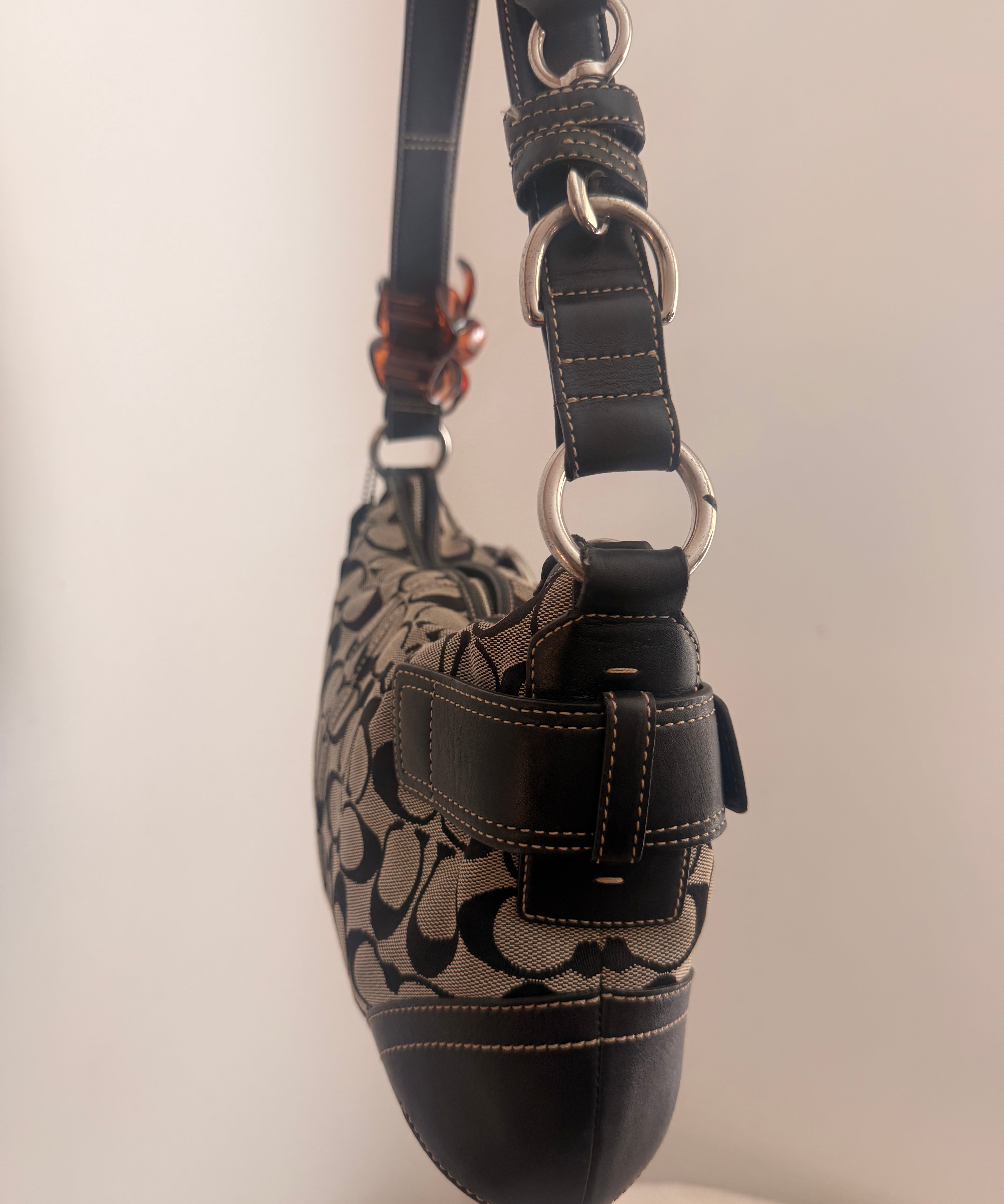 Coach Grey Monogram Shoulder Bag