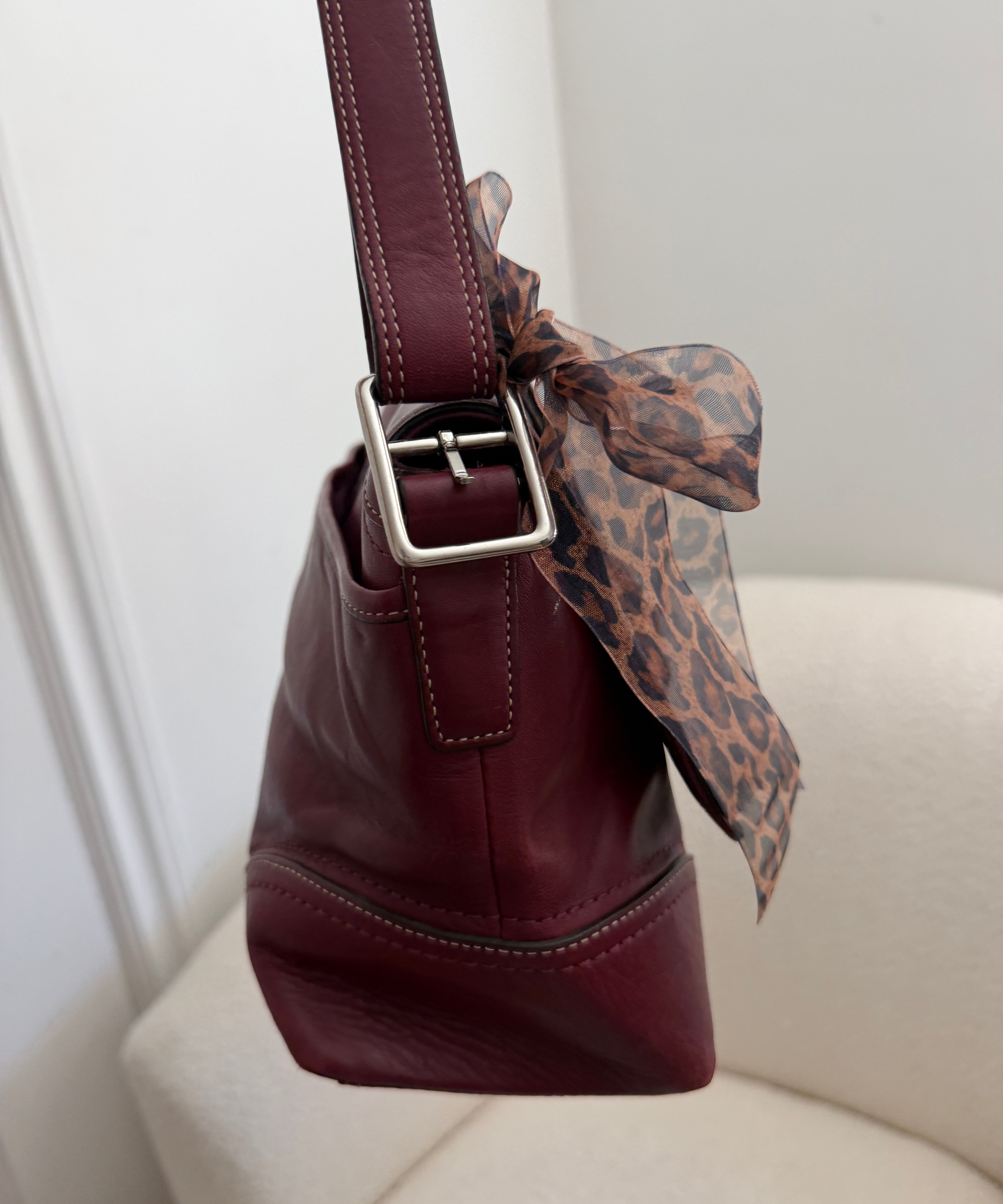 Coach Red Leather Hamptons Shoulder Bag