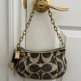Rare Coach Navy Optic Lurex Clipped Shoulder Bag