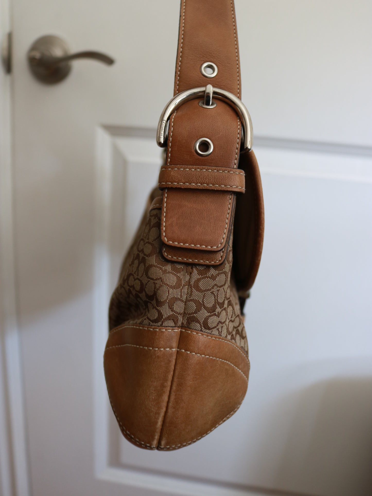 Coach Large Tan Signature Soho Bag