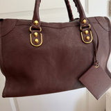 Balenciaga Maroon Classic City Mini Leather Gold Hardware Bag