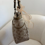 Champagne Coach Signature Tote Bag