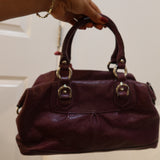 Plum Leather Coach Sabrina Madison Bag