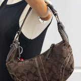 Coach Brown Canvas Mini Hobo Bag