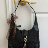Coach Black Signature Hamptons Signature Hobo Bag