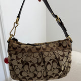 Coach Brown Ruffle Monogram Shoulder Bag