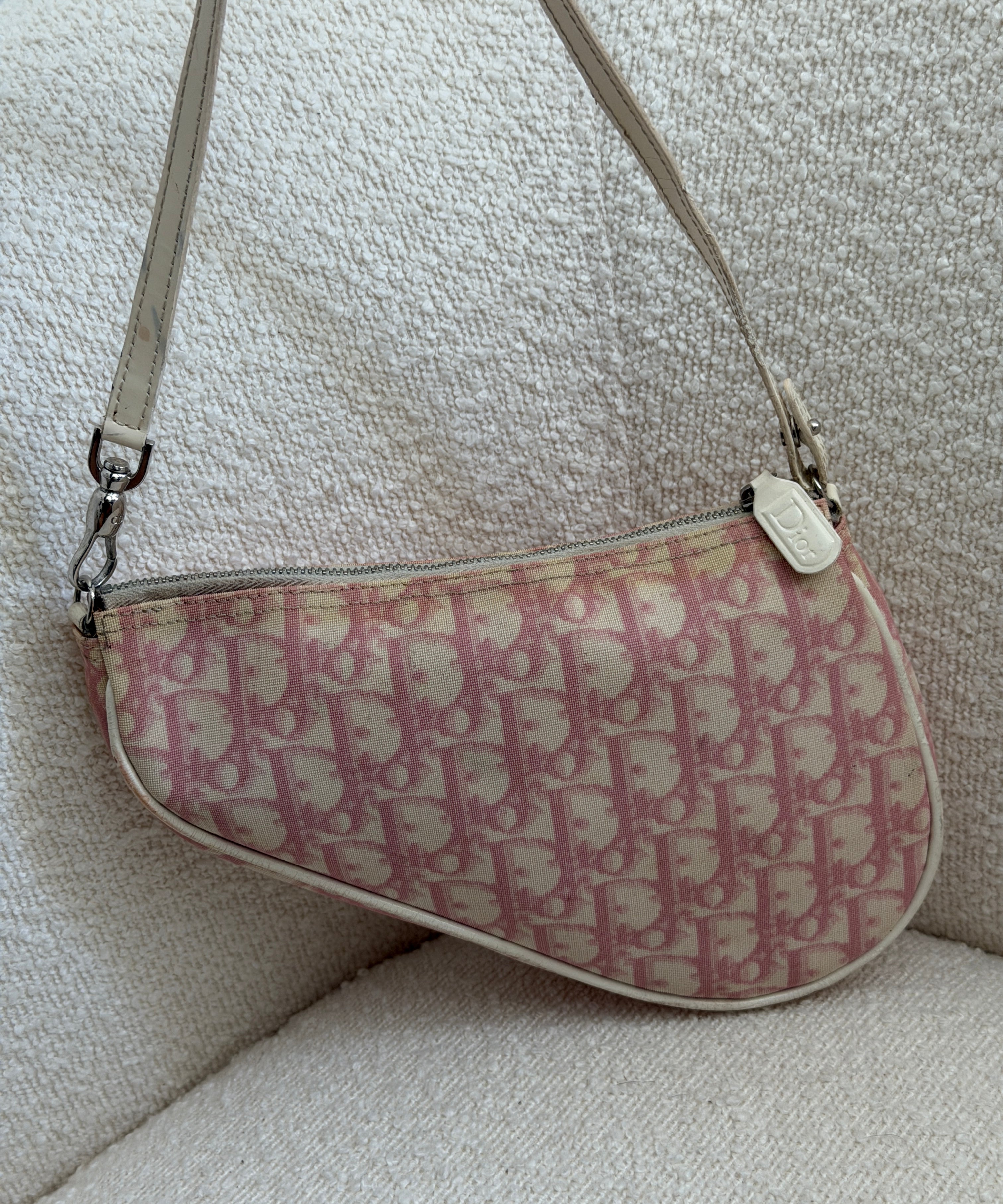 Pink Dior Saddle Trotter Shoulder Bag