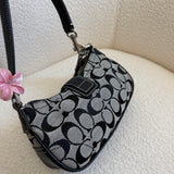 Coach Grey Canvas Demi Hamptons Buckle Bag