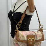 Rare Pink Optic Soho Double Pocket Shoulder Bag