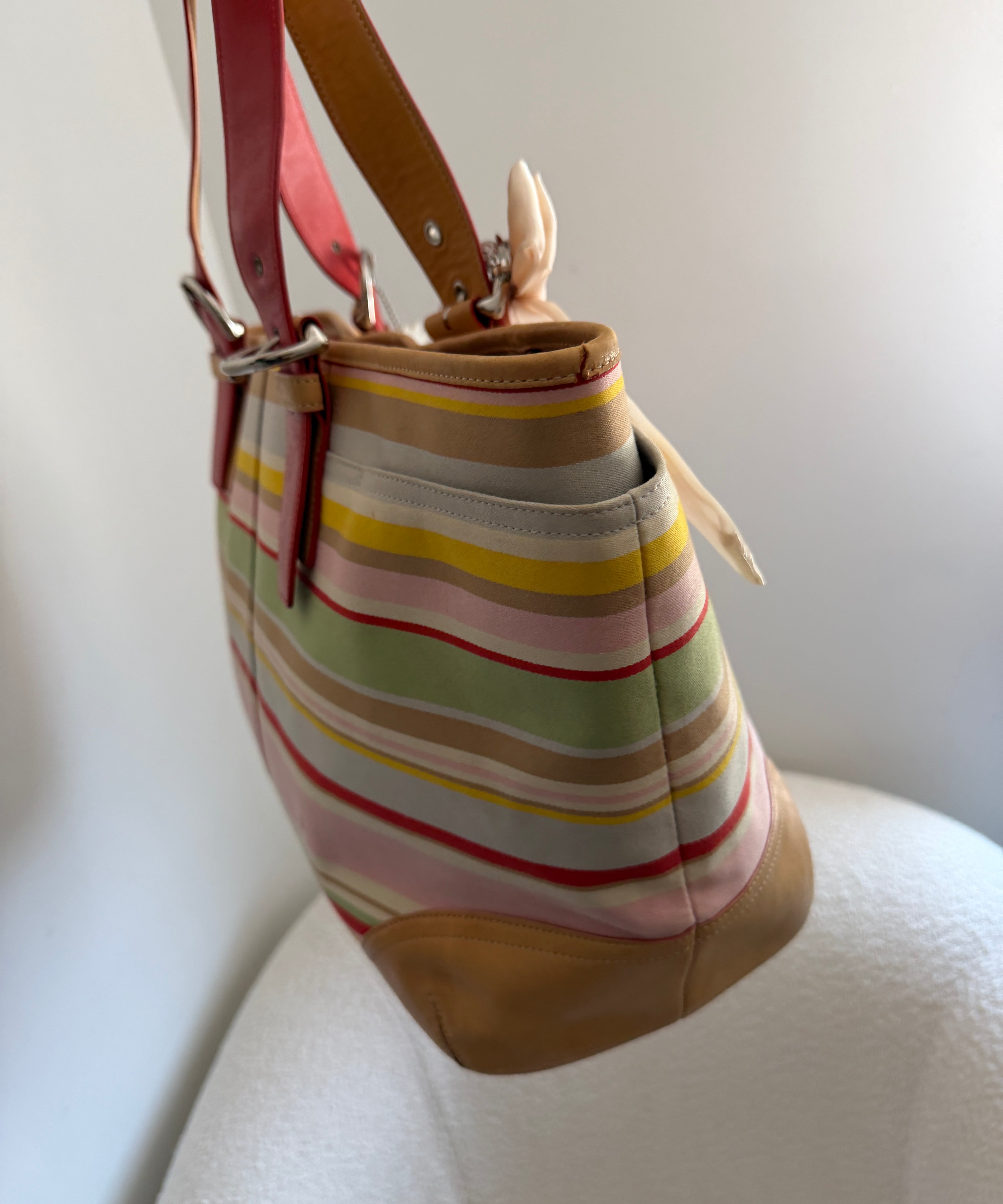 Coach Stripe Beach Tote Bag