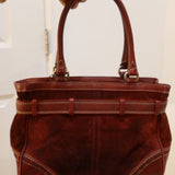 Coach Burgundy Suede Hamptons Carry-All Bag