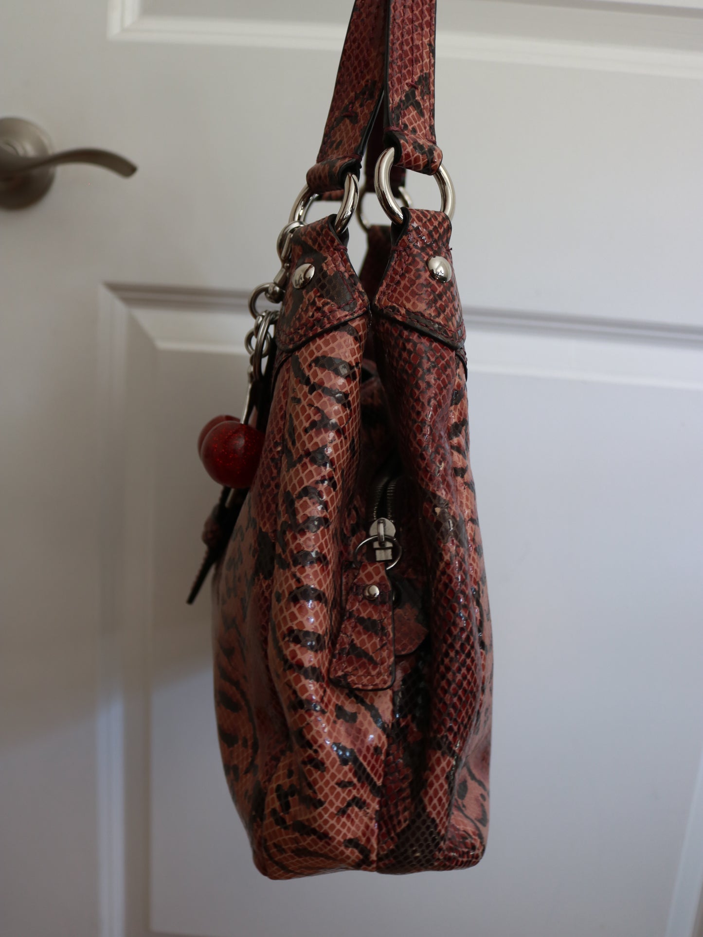 Rare Coach Snakeskin Burgundy Soho Lynn Bag