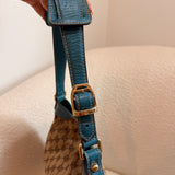Teal Gucci Horsebit Shoulder Bag