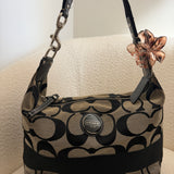 Coach Black Stripe Signature Shoulder Bag