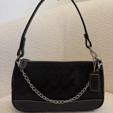 Coach Black Signature Demi Hamptons Bag