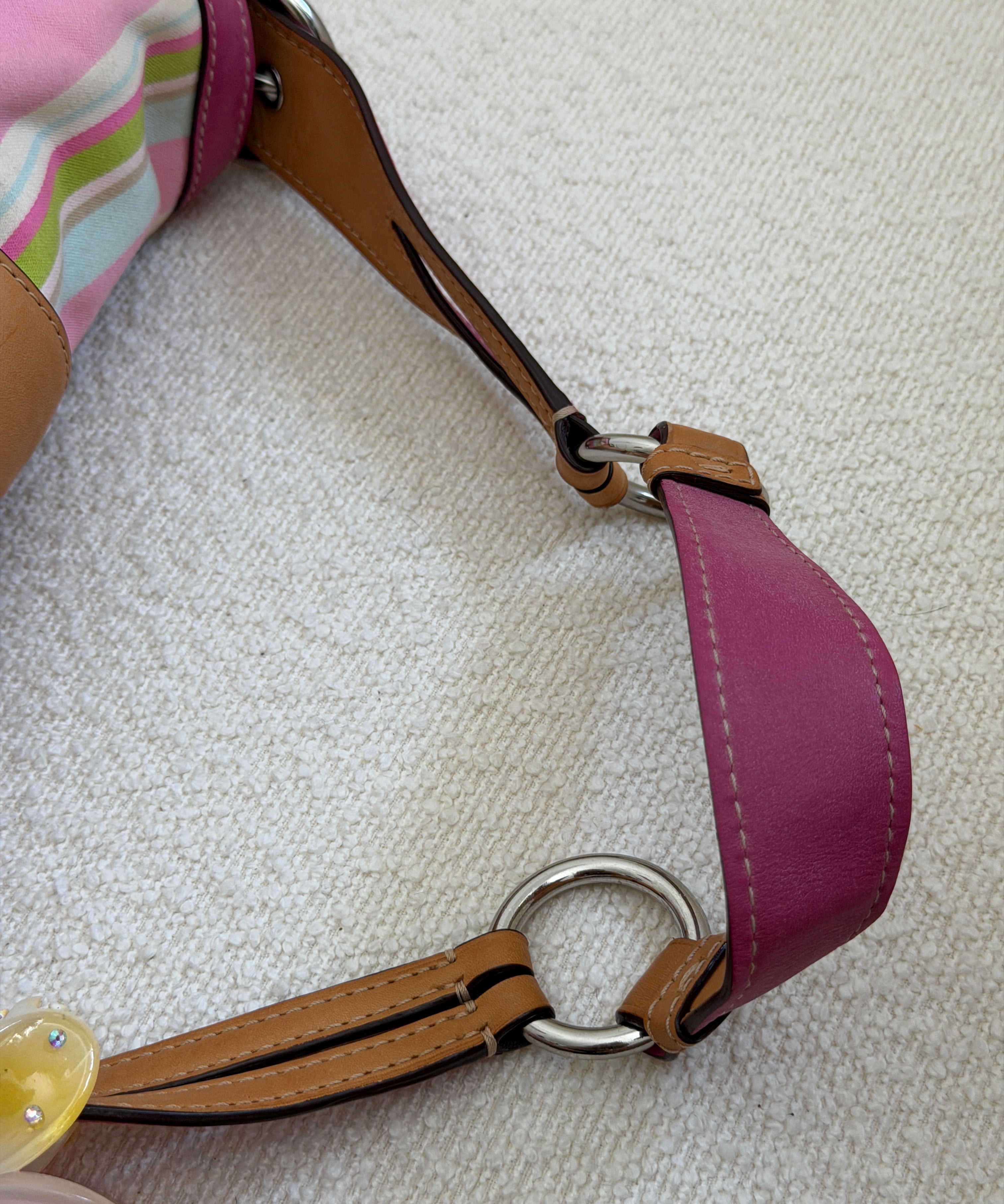 Rare Coach Striped Double Pocket Soho Bag
