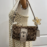 Coach Beige Mini Soho with White Leather