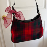 Coach Plaid Red Tweed Tartan Hamptons Shoulder Bag