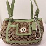 Coach Green Trim Penelope Tote Bag