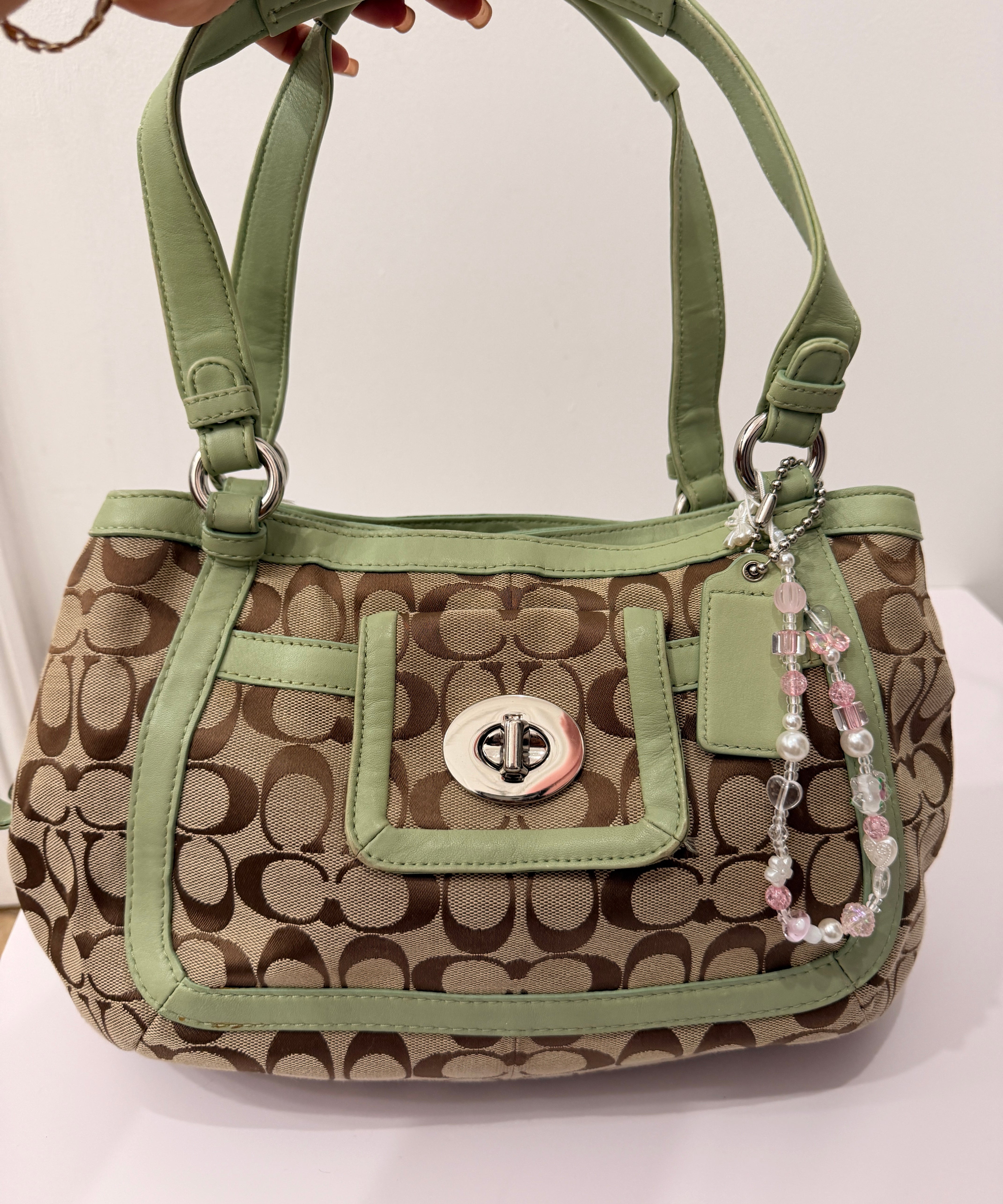 Coach Green Trim Penelope Tote Bag