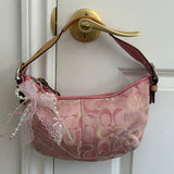 Coach Signature Optic Pink Mini Hobo Bag