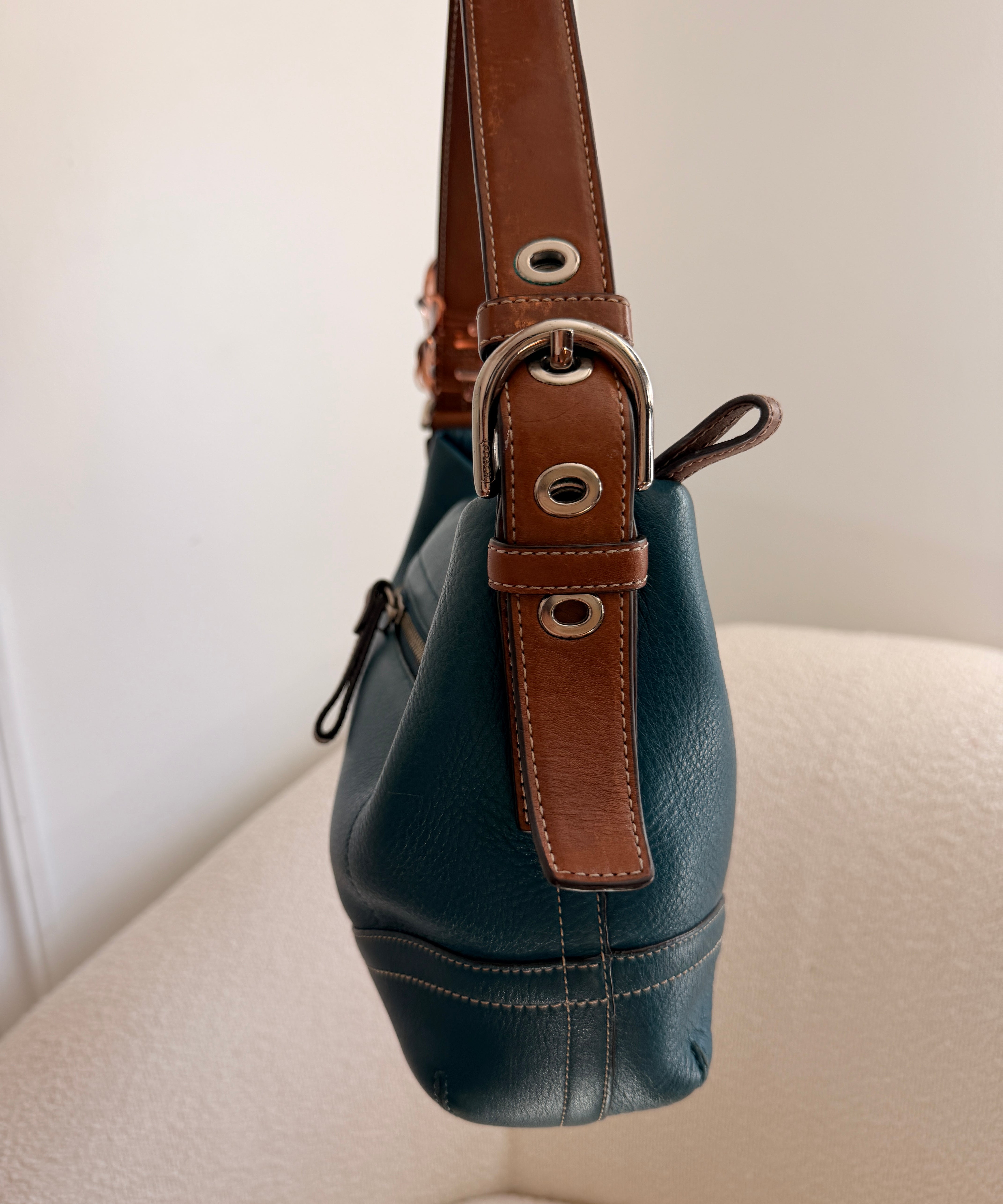 Coach Blue Leather Shoulder Bag